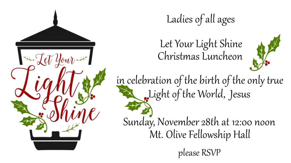 Ladies Christmas Luncheon - Let Your Light Shine